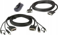 ATEN KVM Csatlakozókábel [1x DVI-D dugó, USB 2.0 dugó, A típus, Jack dugó, 3, 5 mm-es - 1x DVI-D dugó, USB 2.0 alj, A típus, Jack dugó, 3, 5 mm-es] 1.80 (60692K) (60692K)