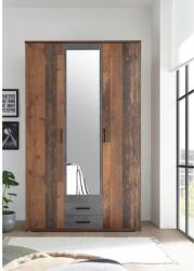 Ateir Chicago Tükrös Gardróbszekrény Sötét Tölgy/Betonoxid - sprintbutor - 81 825 Ft