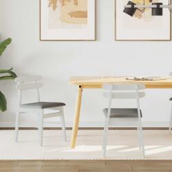 vidaXL Étkezőszék 2 pcs Fehér és Szürke Tömör Gumi Fa (42020514)