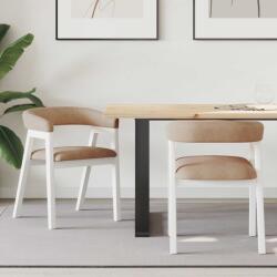 vidaXL Étkező Székek 2 pcs Fehér 54 x 57 x 73 cm Tömör Gumi Fa (42020427)