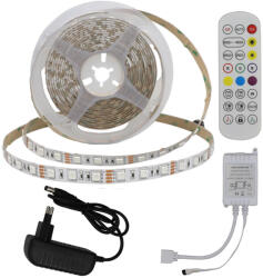 OPTONICA LED szalag szett adapter + ir vezérlő + távirányító RGB 60LEDs, 36W, dimmelhető, 2400 lm, Optonica, 4322 (4322)