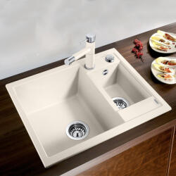 BLANCO Metra 6 gránit mosogató 61, 5x50 cm, lefolyógarnitúrával, törtfehér 527112 (527112)