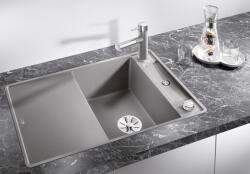 BLANCO Axia III 45 S-F Silgránit mosogató excenterrel, fa vágódeszkával, vulkánszürke 527221 (527221)