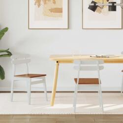 vidaXL Étkezőszék 2 pcs Fehér és Természetes Tömör Gumi Fa (42020515)