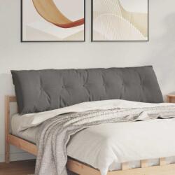 vidaXL Hátpárna Világosszürke 180 x 50 cm Bársonyos szövet (42014951)