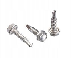 Milwar 4, 2x22 Rozsdamentes Acél Lemezrögzítő Csavarok Önfúró 6-szögű, 7-es Kulcsnyílással 7504K (25 db) (7504K24222)