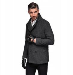 Ombre Férfi Grafit Gyapjú Kabát, Size XL, kétsoros (V1 OM-COWC-0115)