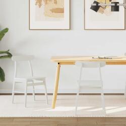 vidaXL Étkezőszék 2 pcs Fehér 43 x 44, 5 x 77 cm Tömör Gumi Fa (42020489)