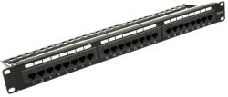 WALISEC patch panel - PP-P6U2402 (24 port, Cat6, 1U, árnyékolatlan, fekete) (PP-P6U2402) - bbmarket