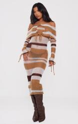 Prettylittlething Barna Csíkos Ruha Fonott Hosszú Ujjú Megkötős Prettylittlething M