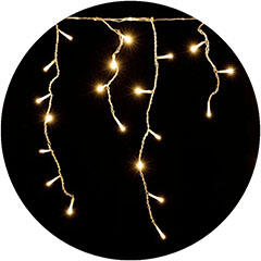 Modee LED jégcsap fényfüzér (4 m széles, 70 cm magas/200 LED) meleg fehér, 8 világítási mód (ML-C2020)