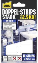UHU Kétoldalas ragasztócsík, erős, Uhu (H x Sz) 31 mm x 26 mm, fehér 45380 UHU, tartalom: 16 db