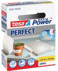 tesa Szövetbetétes ragasztószalag fehér, 2, 75 m x 19 mm, tesa® EXTRA POWER