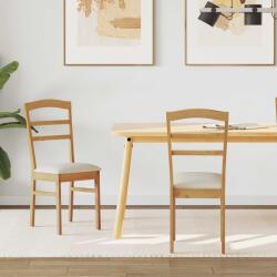 vidaXL Étkezőszék 2 pcs Természetes és világos Tömör Gumi Fa (42020494)