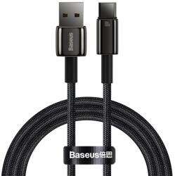 Baseus Tungsten Gold Adatkábel USB-Type-C, 100W, Gyorstöltő, 100 cm, Törésgátló Fekete