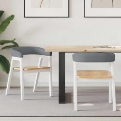 vidaXL Étkező Székek 2 pcs Fehér 54 x 57 x 73 cm Tömör Gumi Fa (42020425)