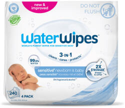 WaterWipes 4x WATERWIPES Nedves törlőkendők Newborn&Baby 3in1 60 db ( 240 db )