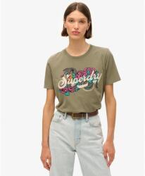 SUPERDRY Női laza póló Superdry Tattoo Script zöld