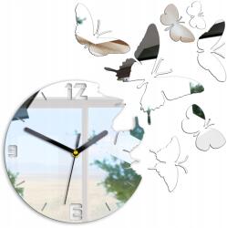 ModernClock Falióra, pillangó, 3D, csendes, nappaliba, konyhába (MotylMirror)