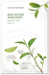 Nature Republic Real Nature Green Tea Sheet Mask - Mască Calmanta pentru Față 1buc/23ml Masca de fata