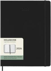 Moleskine Határidőnapló 2026 12 hónap, Heti, kemény borító, FEKETE (XL) (7540163001)