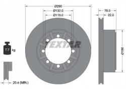 Textar Féktárcsa, 290mm, belső szellőzésű