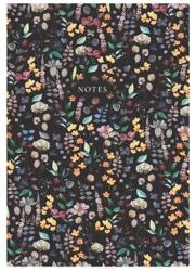 TopTimer Jegyzetfüzet, A5, vonalas, 96 lap, TOPTIMER "Notes", fekete virágos (NKN16707) - irodasziget