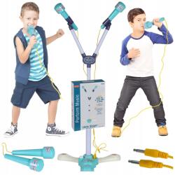 Stator Karaoke Szett Gyerekeknek, 2x mikrofon, állvány, hangszóró, LED fény (STR-U668-X/NEW/24)