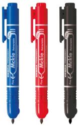 Zebra Alkoholos marker 1, 3 mm, nyomógombos, Zebra Mckie Retractable írásszín fekete (64438) - irodasziget