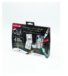 uni Krétamarker folyékony 1, 8-2, 5mm Uni-Posca PWE-5M 4 db-os Karácsonyi készlet (65293) - irodasziget