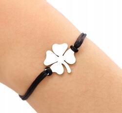 EdiBazzar Ezüst színű karkötő, bőr szíj, nemesacél, 18K ezüstözött (5905884052471)