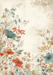 Takoy Panou pentru coaserea unei pături Wellsoft fleece 140x200 peisaj floral vintage