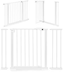 EcoToys Biztonsági korlát 74-105 cm lépcsőkhöz és ajtókhoz acél kiegészítő panelekkel fehér ECOTOYS