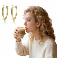  Arany sebészeti acél fülbevaló, klasszikus 18K, antiallergén, zárt, 5.3g (Bomevarica17178)