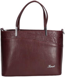 Karen D 444 bordó virág rostbőr táska