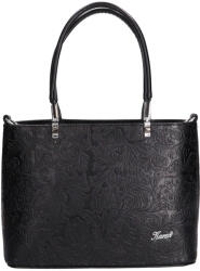 Karen rostbőr táska D 687 fekete virág