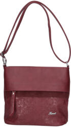 Karen D 325 bis bordó virág rostbőr táska
