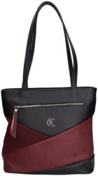 Karen 1740 fekete bordó rostbőr női táska