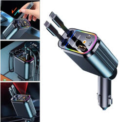  Kihúzható autós gyorstöltő 4 az 1-ben (3223)