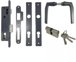 ANBO Portálzár garn. váltós 40mm+zárbetét+kilincs ANBO antracit 1530179-A (ZÁR-12312)