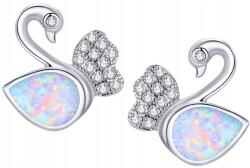 Trusky Fülbevaló, ezüst, hattyú, S925, irizáló kövekkel (kolczyki)
