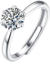 Dollcini Moissanit Eljegyzési Gyűrű - Állítható, 925 Ezüst, Díszdobozzal - 1 karátos (436244)
