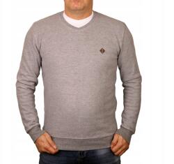 Bastion Férfi pulóver Bastion szürke elegáns V-nyakú Lengyel pamut, Size 3XL (KP9 SWETER KLASYCZNY 95% BAWEŁNA POLSKI)