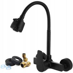 Maibang Konyhai mosdó csaptelep, flexibilis, fekete, kétfunkciós, falra szerelhető, flexibilis kifolyócső (K0161)