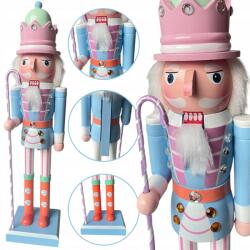  Diótörő Karácsonyi figura, 38cm, rózsaszín-kék