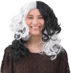 PartyPal Paróka, fehér-fekete, hosszú