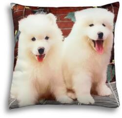  Samoyed kölykök mintás párna, 45 x 45 cm