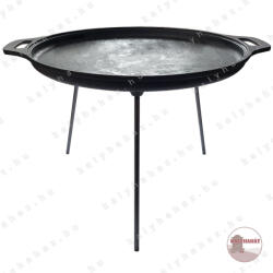 Kályhaház 3 Lábú Öntöttvas Sík Grilltárcsa - Ø 43 cm - Mély, Sütőtárcsa / Szeletsütő