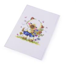 Fashion Keresztszemes hímzés szett, cérnával, tűvel, 14x20cm, 020736, macska