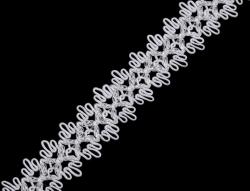 Fashion Díszes paszomány szalag, 22mm, fehér, 520352